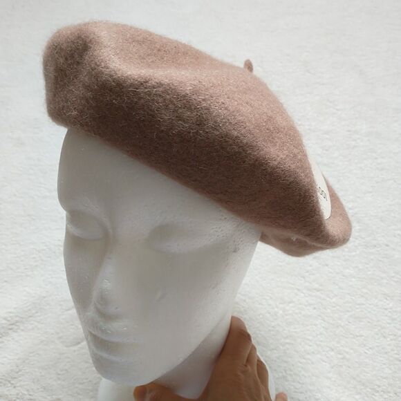 Primark Beret Hat Womens OS Beige Brown 100% Wool French Basque Classic New - Picture 1 of 7